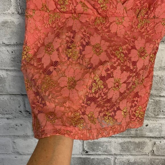 Y2K Vintage Jessica Sheer Sparkly Lace Babydoll Tank Top Blouse - Picture 4 of 15